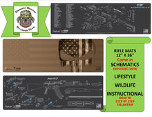 Load image into Gallery viewer, Springfield Armory M1A Rifle Schematic (Exploded View)  12X36 Padded Gun-Work Surface Protection Mat Solvent &amp; Oil Resistant