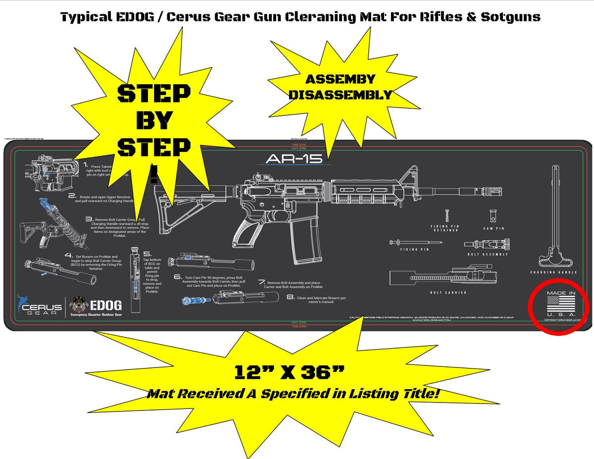 AR-15 & S& W M&P Shield Gun Cleaning Mat (Exploded View) XXL 14X48