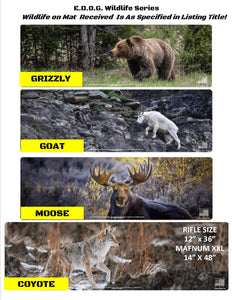 Grizzly Gun Cleaning Mat - Wild Grizzly Bear in 4 Color Splendor 12x36 inches Compatible All Series Rifle 3mm Padded Pad Protects Your Firearm Magazines Bench Table Surfaces Oil Solvent Resistant