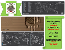 Load image into Gallery viewer, Mossberg 500 Shotgun Schematic (Exploded View) 14x48 Padded Gun Work Surface Protector Mat