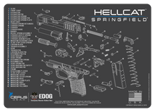 Load image into Gallery viewer, Springfield Armory Hellcat Cerus Gear Schematic (Exploded View) Heavy Duty Pistol Cleaning 12x17 Padded Gun-Work Surface Protector Mat Solvent &amp; Oil Resistant