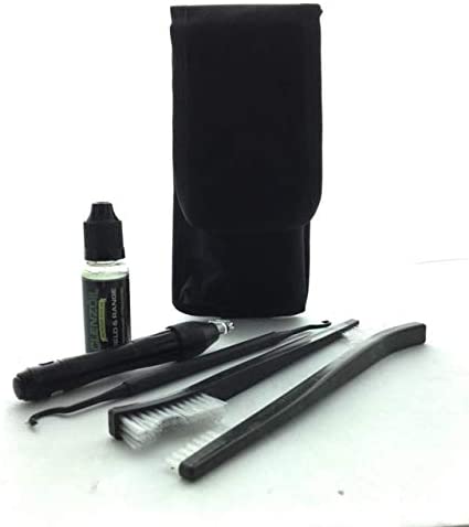 EDOG 6 PC Pocket Pak Gun Cleaning Kit Essentials | Belt Loop | 2 7 in Double Ended Nylon Brushes | 1 7 in Double Ended Nylon Pick | 1 Bore Light/Flashlight | 1 .5 oz Bottle Clenzoil CLP