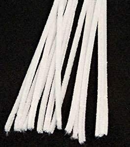 Gas Tube Cleaner 1 Bag 100 Pcs White Chenille 12" Stem Pipe Cleaners