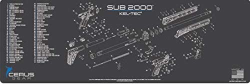Keltec Sub 2000 Rifle Schematic (Exploded View)  12X36 Padded Gun-Work Surface Protection Mat Solvent & Oil Resistant