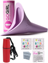 Load image into Gallery viewer, GoGirl Female Urination Device, Lavender &amp; Red Tote Holder Extra Baggies/Wipes