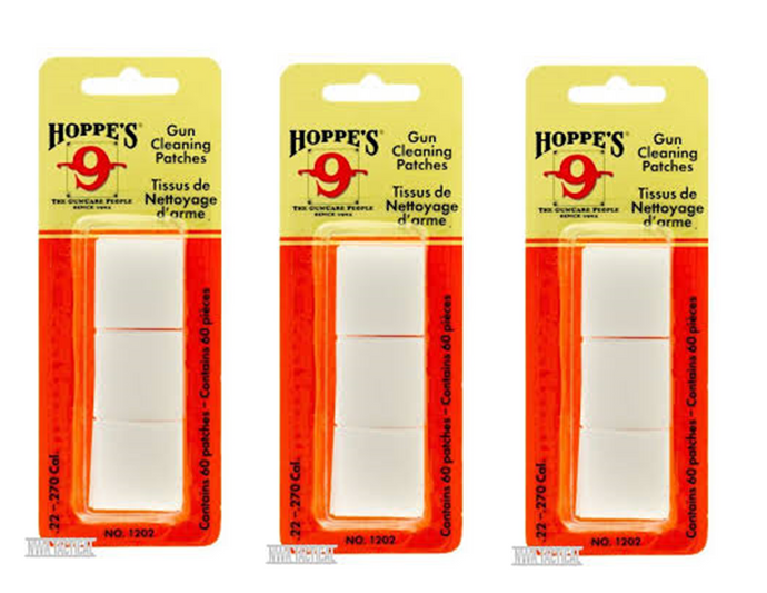 180 Hoppe's .22 / .223 / 5.56 Square Gun Bore Cleaning Patches