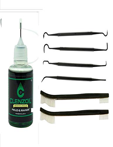 EDOG / Clenzoil 7 Pc CLP Gun Cleaning Essentials Pack | Clenzoil Precision Needle Oiler One Step Cleaner Lubricant & Protectant Lock Stock & Barrel 2 Nylon Brushes & 4 Picks