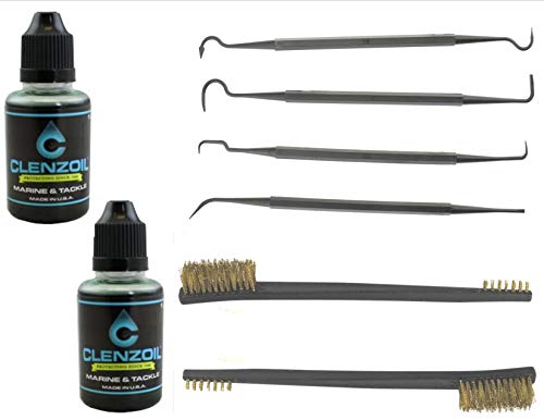 EDOG / Clenzoil 8Pc CLP Gun Cleaning Essentials Pack | Clenzoil One Step Cleaner, Lubricant & Protectant, Lock, Stock & Barrel 2 Brass Brushes & 4 Pick Cleaning Essentials Set