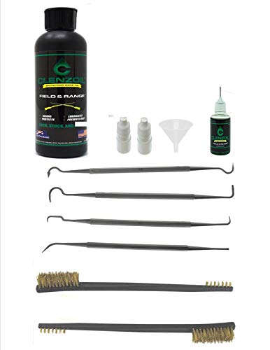 EDOG / Clenzoil 8 Pc CLP Gun Cleaning Essentials Pack Clenzoil 8 Oz Bottle & Clenzoil Precision Needle Oiler One Step Cleaner Lubricant & Protectant 2 Brass Brushes & 4 Picks