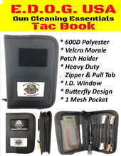 Load image into Gallery viewer, EDOG USA TAC Book Pistol Cleaning Kit – 22, 9mm - .45 Kit 32 Pc Gun Cleaning System for Range &amp; Field 2 Component Range Warrior Universal Cleaning Kit &amp; Tac Book Accessories, Cleaning Lubricant Set