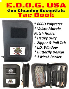 EDOG USA TAC Book Pistol Cleaning Kit – 22, 9mm - .45 Kit 32 Pc Gun Cleaning System for Range & Field 2 Component Range Warrior Universal Cleaning Kit & Tac Book Accessories, Cleaning Lubricant Set