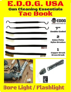 EDOG USA TAC Book Pistol Cleaning Kit – 22, 9mm - .45 Kit 32 Pc Gun Cleaning System for Range & Field 2 Component Range Warrior Universal Cleaning Kit & Tac Book Accessories, Cleaning Lubricant Set