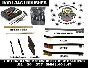 EDOG USA Gunslinger 24 Pc Gun Cleaning Kit - Compatible For Calibrers .22 | .38 | .357 | 9MM | .45 Rods, Brushes  Mops, Jags & Patches & CLP