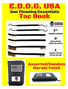 Tac Book Handgun Cleaning Kit Essentials & Accessories For All Calibers 22 38 357 9mm 40 45 Cal Hoppes No.9 Patch Hoppes Gun Oil Precision Needle Oiler Pistol Cleaner Brush & Pick Set & Bore Light
