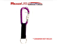 Load image into Gallery viewer, 4 Carabiner 2 Inch Web Strap - Accessory EDC Keychain Extension Strap Add to Your Emergency Survival Hiking Camping Gear Clip to Your Backpack D Ring or Belt Loop