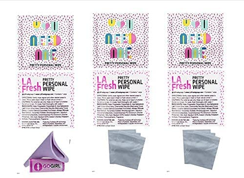 E.D.O.G. USA GoGirl Female Urination Device Kit Essentials Replenishment Pack | 6 LA Fresh Feminine Personal Care Natural Wipes | 6 Extra Zip Baggies - Compatible with All EDOG Go Girl Kits