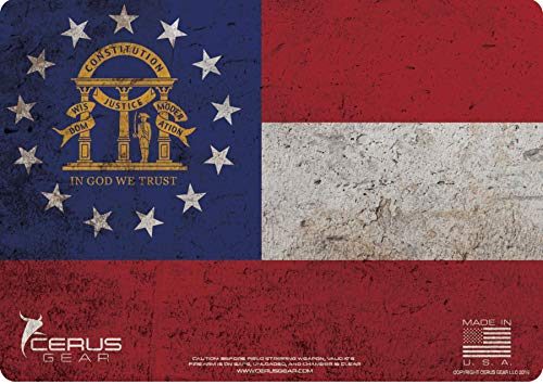 Patriotic Georgia State Flag Cerus Gear Heavy Duty Pistol Cleaning 12x17 Padded Gun-Work Surface Protector Mat Solvent & Oil Resistant