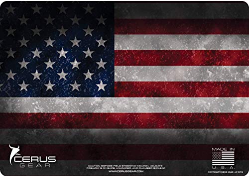 Patriotic U.S. American Flag Cerus Gear Heavy Duty Pistol Cleaning 12x17 Padded Gun-Work Surface Protector Mat Solvent & Oil Resistant