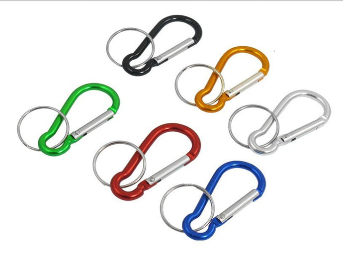 EDOG USA CARABINERS, Straps, KEYRINGS & Accessories CARABINERS | Six (6) | 2” Assorted Color |Mini Aluminum | Snaplink | Split Ring Key Rings | R Shape | Buckle Pack | Keychain Clip | Hook Screw