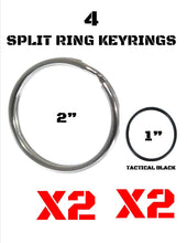 Load image into Gallery viewer, EDOG USA Carabiners, Straps, Keyrings &amp; Accessories Carabiners | Two (2) 3” Tactical Black | Aluminum | Snaplink | (4) Split Ring Key Rings (2) Jumbo XL 2” &amp; (2) 1” | D Shape | Extra Large Capacity
