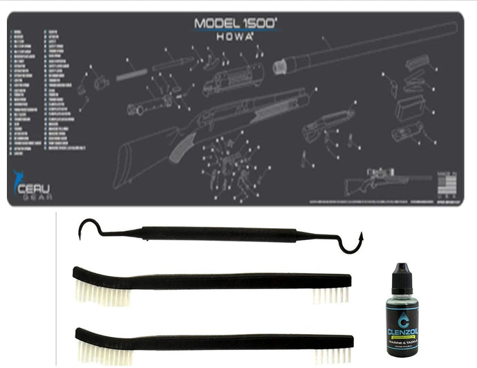 EDOG Howa Magnum XXL Schematic (Exploded View) Heavy Duty XXL Magnum Rifle Cleaning 12”x48” Padded Gun-Work Surface Protector Mat Solvent & Oil Resistant & 4 Pc Cleaning Essentials