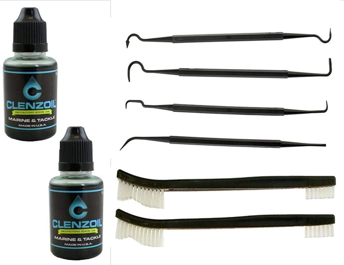 EDOG / Clenzoil 8Pc CLP Gun Cleaning Essentials Pack | Clenzoil One Step Cleaner, Lubricant & Protectant, Lock, Stock & Barrel Nylon Brush & 4 Pick Cleaning Essentials Set