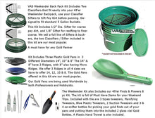 Load image into Gallery viewer, VAS 49&#39;er Black Weekender Gold Panning 22 pc Back Pack Kit | Back Pack | 3 Green Gold Pans | 2 Classifiers 1/2&quot; &amp; 1/8&quot; | 49&#39;er Bag &amp; Accessories