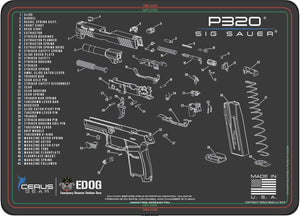 EDOG SIG P320 Promat & 11.5″ Double Gun Range Bag, Soft Padded & Compact & 28 PC Cleaning Essentials & Pro Mat Kit