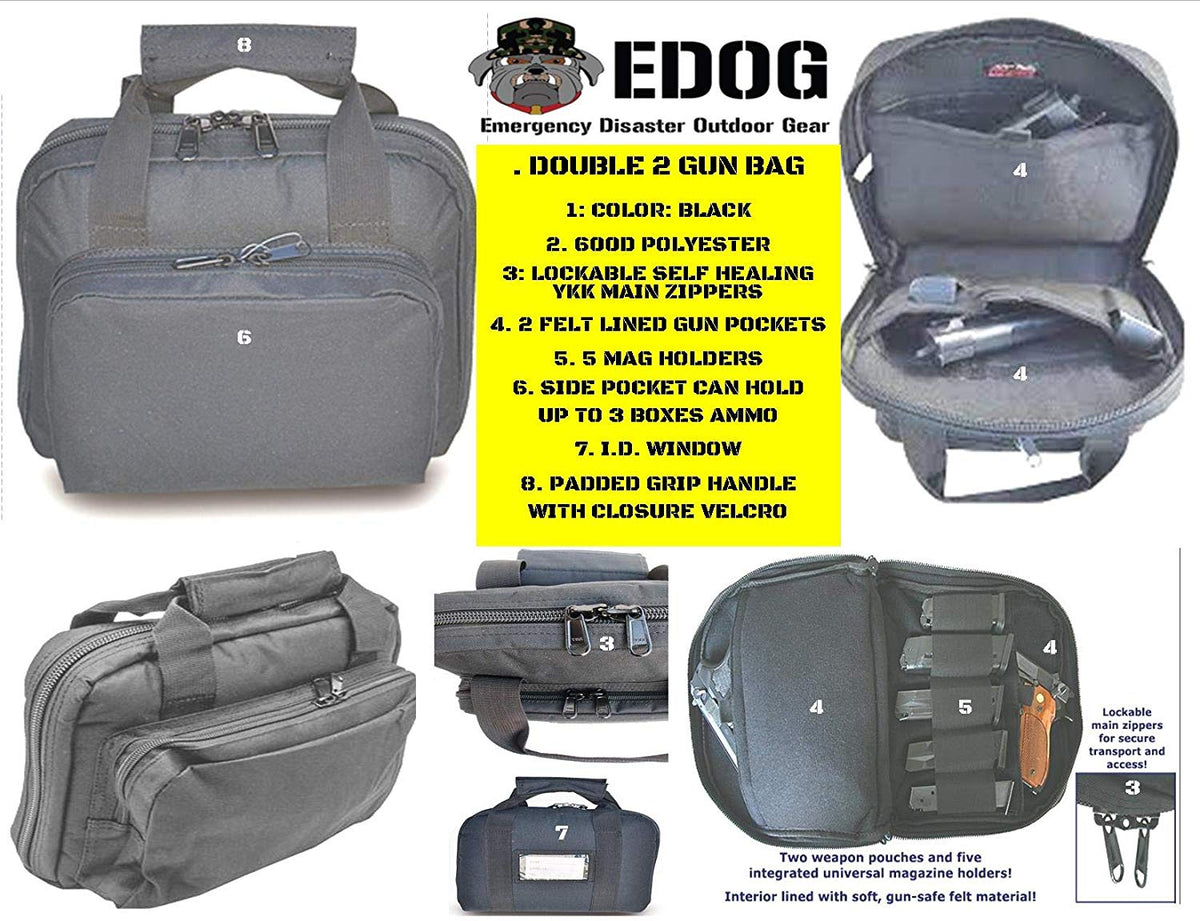EDOG Walther P99 Promat & 11.5″ Double Gun Range Bag, Soft Padded & Co