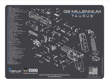 Load image into Gallery viewer, Taurus G2 Cerus Gear Schematic (Exploded View) Heavy Duty Pistol Cleaning 12x17 Padded Gun-Work Surface Protector Mat Solvent &amp; Oil Resistant