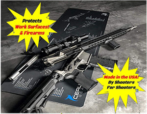 AR-15 & Glock Gen34 Gun Cleaning Mat (Exploded View)  XXL 14X48 Padded Gun-Work Surface Protection Mat Solvent & Oil Resistant