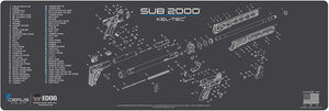 EDOG Keltec SUB2000 5 Pc Schematic (Exploded View) Heavy Duty Rifle Cleaning 12”x 36” Padded Gun-Work Surface Protector Mat Solvent & Oil Resistant & 4 Pc Cleaning Essentials