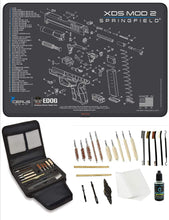 Load image into Gallery viewer, EDOG Gunslinger 20 PC Gun Cleaning Kit - Pistol Mat Compatible with Springfield Armory XD Mod 2 - Schematic (Exploded View) Mat, Gunslinger Universal .22 .38 .357 9mm .40 &amp; .45 Caliber Kit