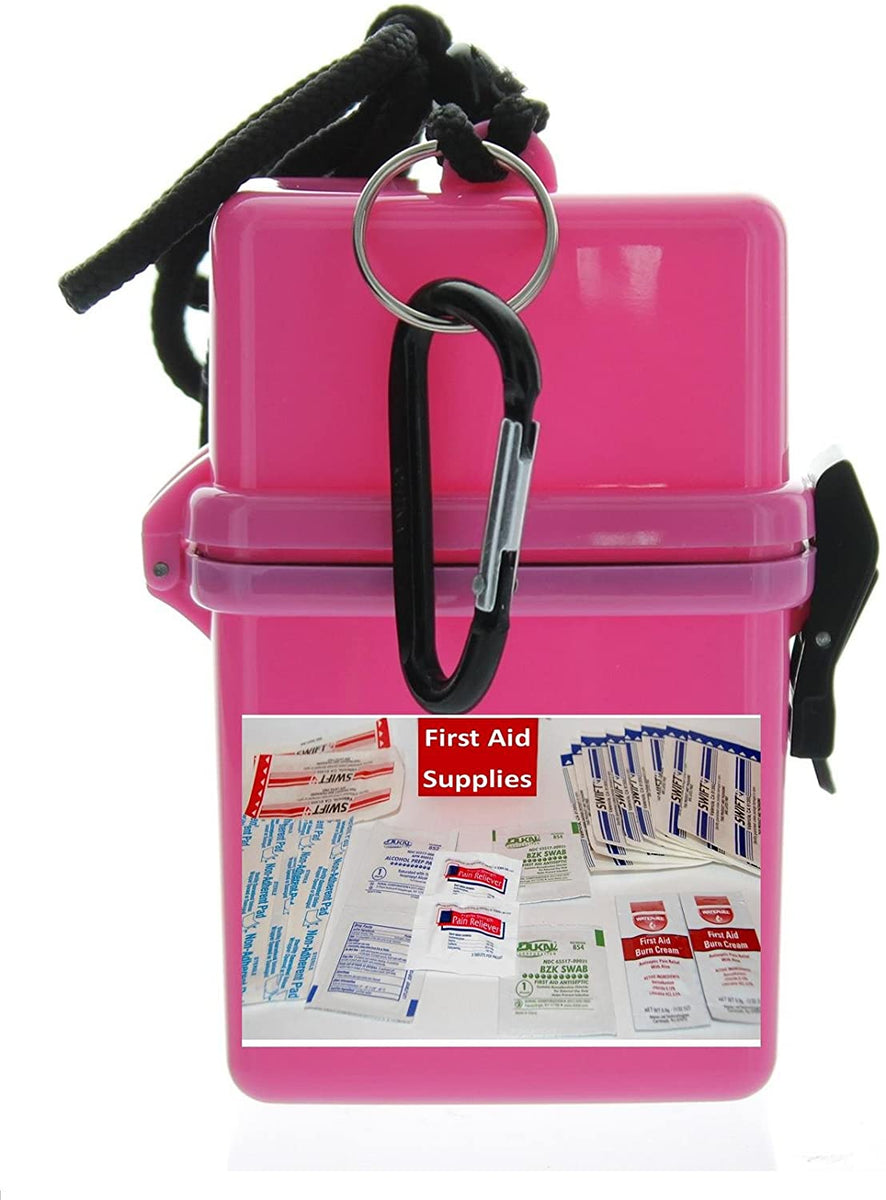 Kit Primo Soccorso 273 Pezzi - Impermeabile, Per Auto, Campeggio, Casa, Colore Rosa