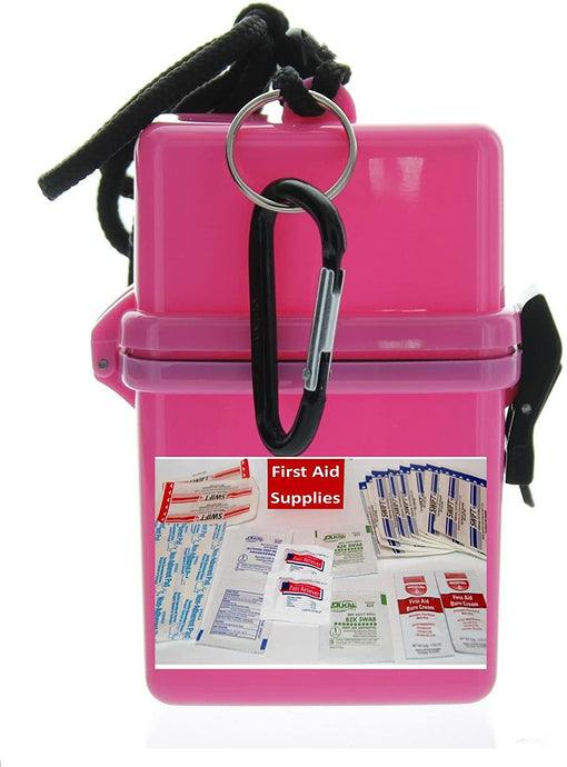 Elite 1st Aid Pink Mini Waterproof 30 PC First Aid Kit - Scouting, Camping, Hiking & School