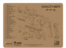 Load image into Gallery viewer, EDOG Premier 30 Pc Gun Cleaning System - Compatible with Walther PPQ - Tan - Schematic (Exploded View) Mat, Range Warrior Universal .22 9mm - .45 Kit &amp; Tac Book Accessories Set