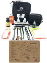 Load image into Gallery viewer, RangeMaster Elite EDC Bag Gun Cleaning Kit- Compatible for Sig Sauer P365 Tan Flat Dark Earth - Schematic Mat (Exploded View) with Hoppes Gun Oil No.9 Solvent &amp; Patches Clenzoil &amp; 10PC Accessories