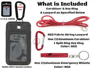 EDOG Medical Alert Travel & Everyday Wear I.C.E. Neck Wallet | Lanyard | Carabiner | I.C.E. Cards | Diabetes | Heart | Health | Allergy | Leather | Emergency Contacts | Medical Condition | Medications