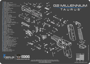 EDOG Taurus G2 (Exploded View) PPistol Cleaning Mat & Range Warrior Handgun Cleaning Kit & E.D.O.G. Tac Pak Cleaning Essentials