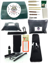 Load image into Gallery viewer, 9mm Pistol Gun Cleaning Kit - 19 Pc Handgun Supplies &amp; Accessories for 9 mm .38 &amp; .357 | Rod | Bore Brush | Jag | Bore Mop | Clenzoil CLP Cleaner | Range Field Organizer Bag For Men &amp; Women Shooters