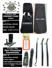 Load image into Gallery viewer, 9mm Pistol Gun Cleaning Kit - 19 Pc Handgun Supplies &amp; Accessories for 9 mm .38 &amp; .357 | Rod | Bore Brush | Jag | Bore Mop | Clenzoil CLP Cleaner | Range Field Organizer Bag For Men &amp; Women Shooters