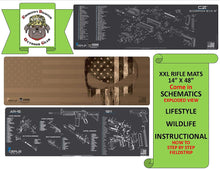 Load image into Gallery viewer, John M SG Gun Cleaning Mat - Vintage Collectors Edition of The Original 1st John M. Browning Shotgun Patent Application 1900-3 mm Padded Pad Protects Your Firearm Oil Solvent Resistant 14 X 48