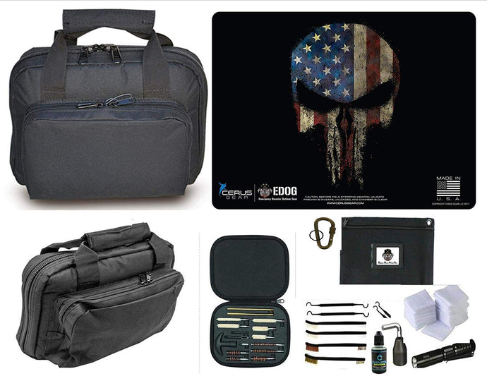 EDOG The Reaper Angel of Death Promat & 11.5″ Double Gun Range Bag, Soft Padded & Compact & 28 PC Cleaning Essentials & Pro Mat Kit