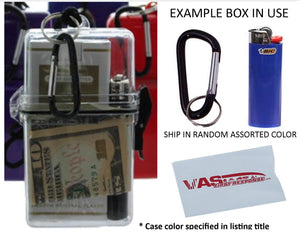 Waterproof Cigarette Case, with BIC Lighter Carabiner - BLUE & Bonus RFID Protection! (WHITE CASE)