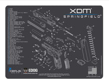 Load image into Gallery viewer, EDOG USA BANDIT 29 Pc Pistol Cleaning System - Compatible with Springfield Armory XDM - Schematic (Exploded View) Mat, Range Warrior Universal .22 9mm - .45 Kit &amp; Clenzoil CLP &amp; Hoppes Gun Oil &amp; Patchs