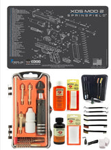 Load image into Gallery viewer, EDOG USA Outlaw 28 Pc Pistol Cleaning Kit - Compatible for Springfield Armory XD Mod 2 - Schematic (Exploded View) Mat, Calibers 9MM to .45 &amp; Tac Pak Pistol Cleaning Essentials Kit