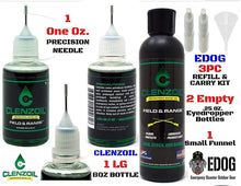 Load image into Gallery viewer, EDOG / Clenzoil 8 Pc CLP Gun Cleaning Essentials Pack Clenzoil 8 Oz Bottle &amp; Clenzoil Precision Needle Oiler One Step Cleaner Lubricant &amp; Protectant 2 Stainless Steel Brushes &amp; 4 Picks