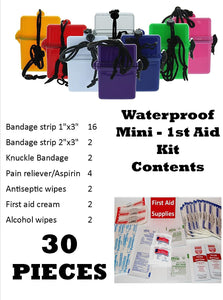 Elite 1st Aid Clear Mini WATERPROOF 30 PC First Aid Kit - Scouting, Camping, Hiking & School