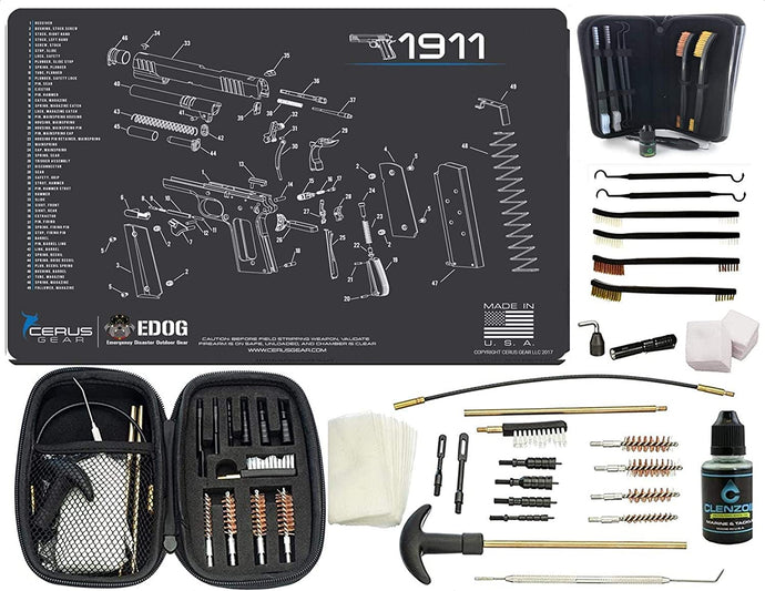 EDOG 1911 Cerus Gear Schematic (Exploded View) Heavy Duty Pistol Cleaning 12x17 Padded Gun-Work Surface Protector Mat Solvent & Oil Resistant