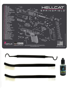 EDOG Ladies Hellcat Pink Trim 5 PC Schematic (Exploded View) Heavy Duty Pistol Cleaning 12x17 Padded Gun-Work Surface Protector Mat Solvent & Oil Resistant & 3 PC Cleaning Essentials & Clenzoil